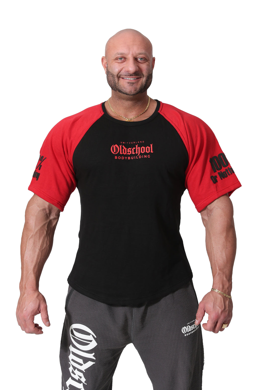 TWO TONE OVERSIZE SHIRT SCHWARZ/ROT