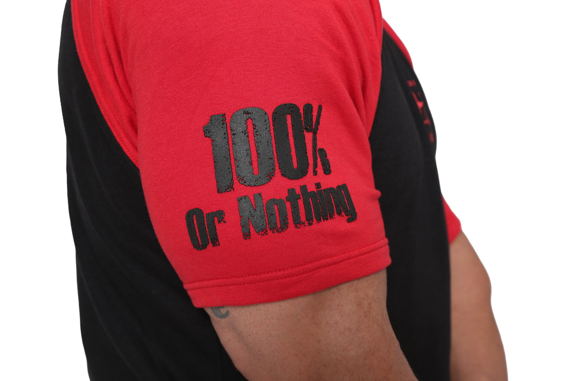 TWO TONE OVERSIZE SHIRT SCHWARZ/ROT