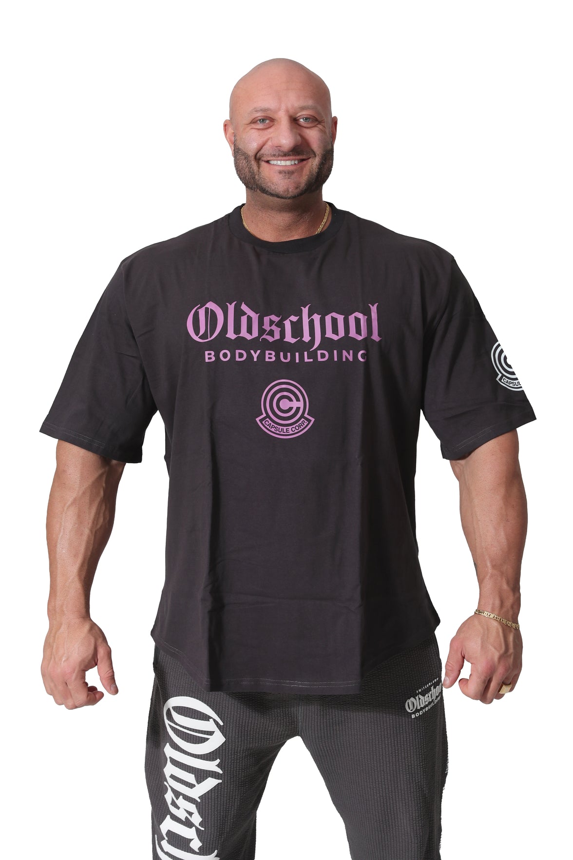 Oldschool Bodybuilding Switzerland Trunks Boy From The Future Oversize Shirt - Antrazit