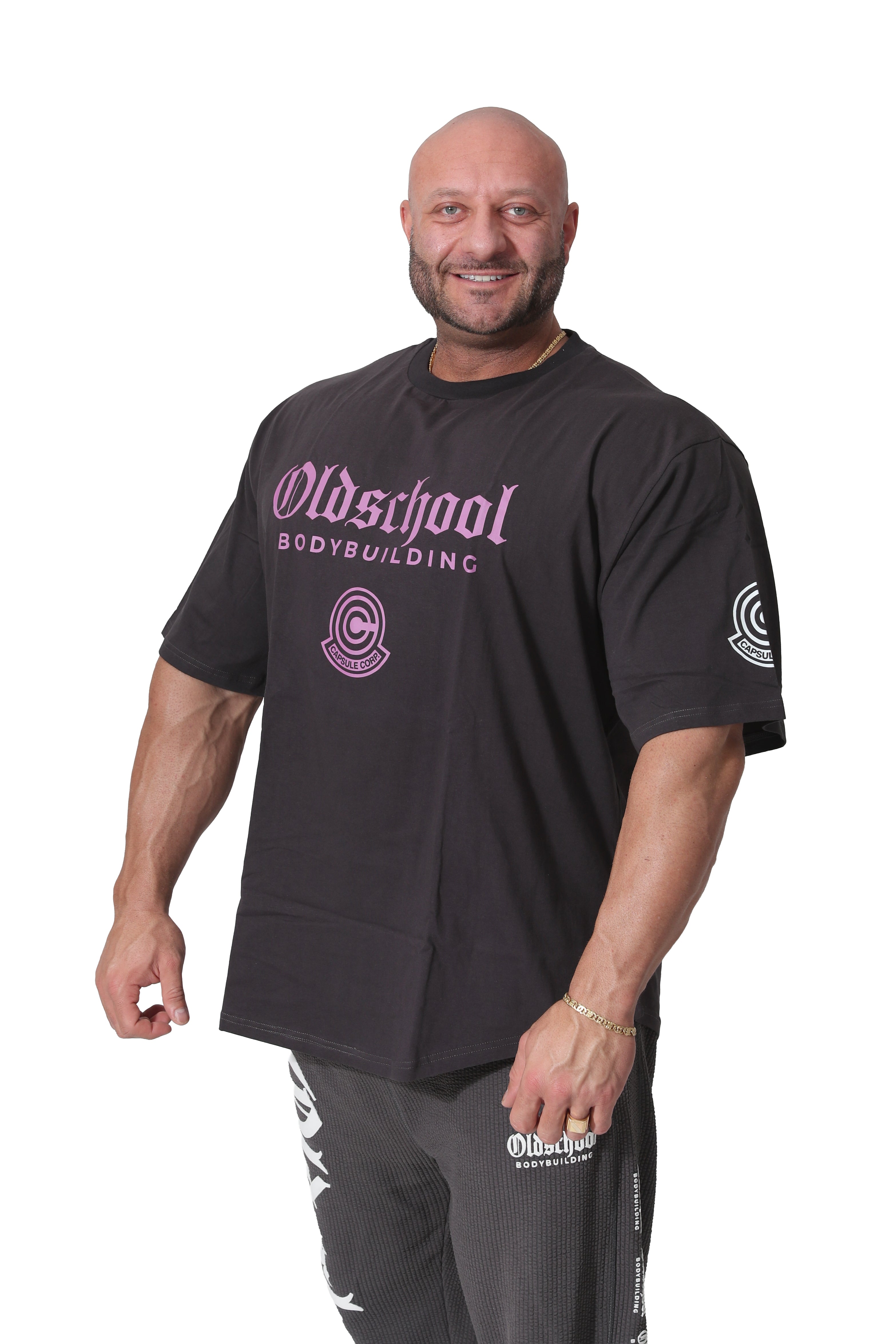 Oldschool Bodybuilding Switzerland Trunks Boy From The Future Oversize Shirt - Antrazit