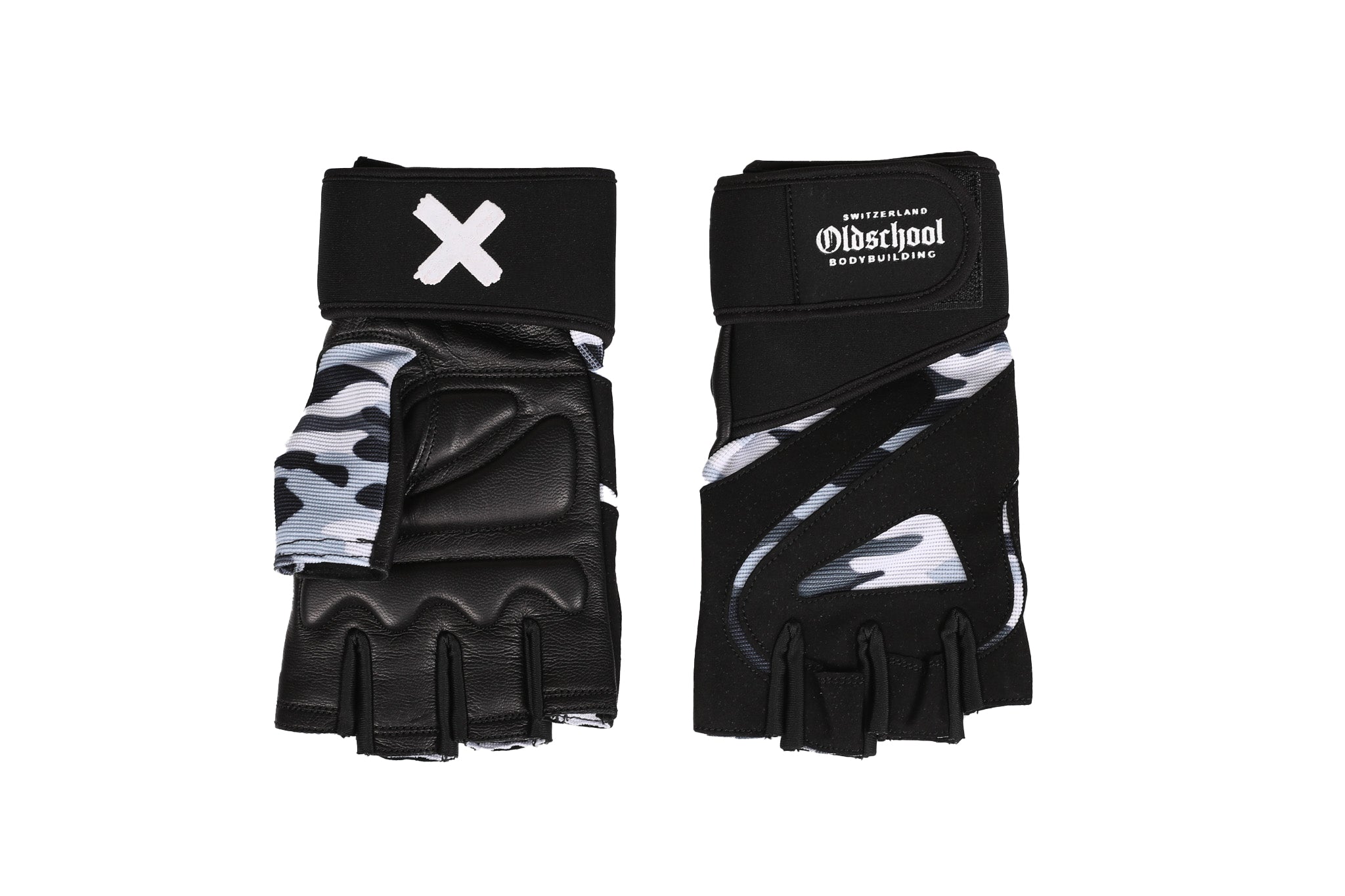 Oldschool Bodybuilding Switzerland Gloves - Grau Camo