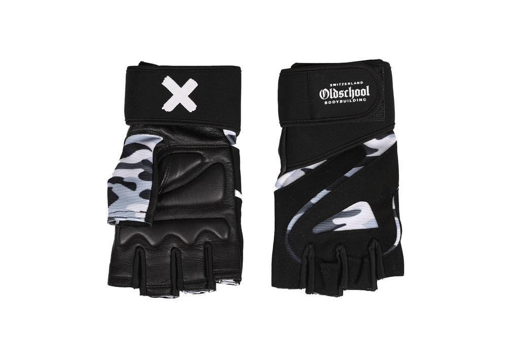 Oldschool Bodybuilding Switzerland Gloves - Grau Camo