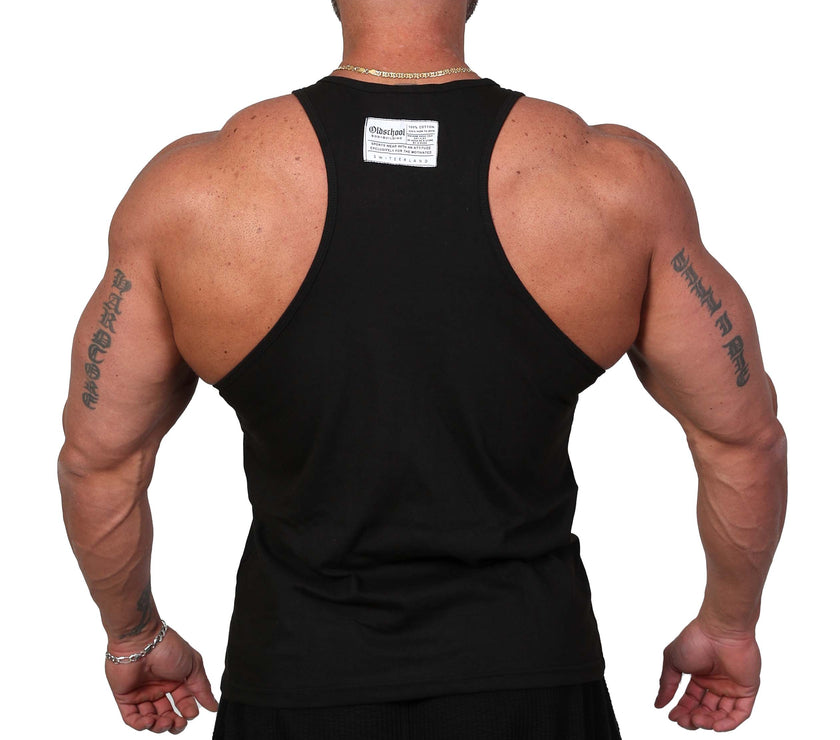 Oldschool Bodybuilding Switzerland Classic Tank Top 2.0 - Schwarz/Rot