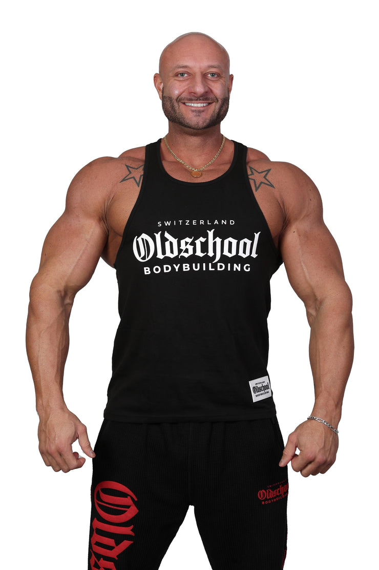 Oldschool Bodybuilding Switzerland Classic Tank Top 2.0 - Schwarz/Weiss