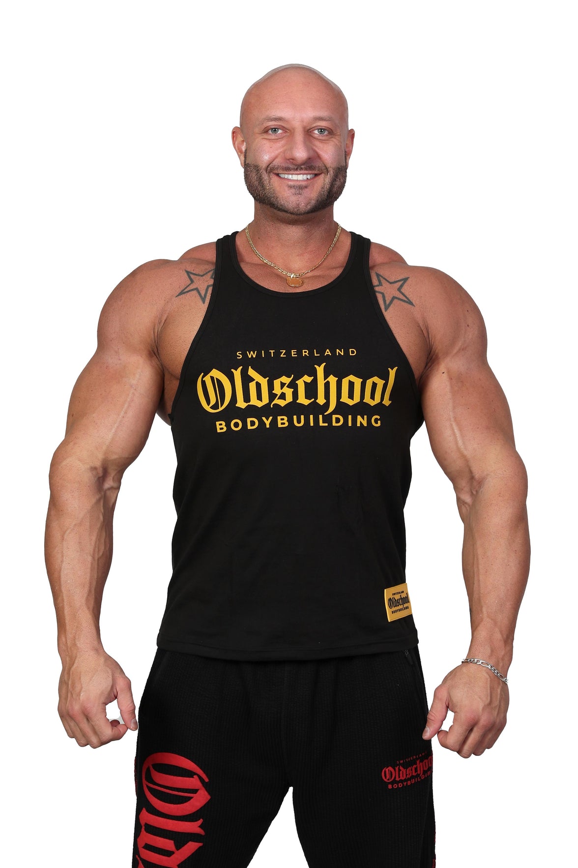 Oldschool Bodybuilding Switzerland Classic Tank Top 2.0 - Schwarz/Gelb