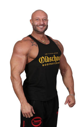 Oldschool Bodybuilding Switzerland Classic Tank Top 2.0 - Schwarz/Gelb