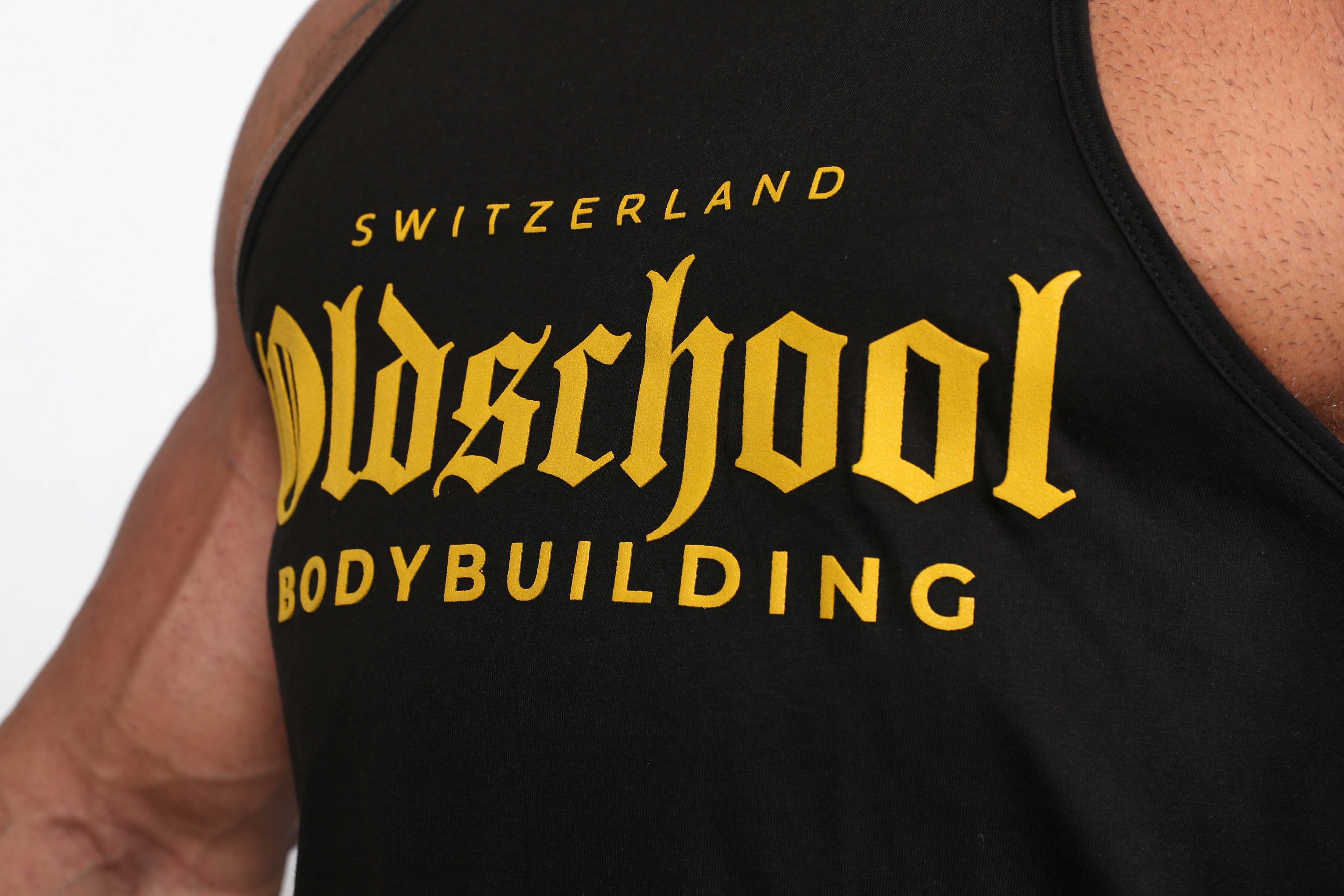 Oldschool Bodybuilding Switzerland Classic Tank Top 2.0 - Schwarz/Gelb