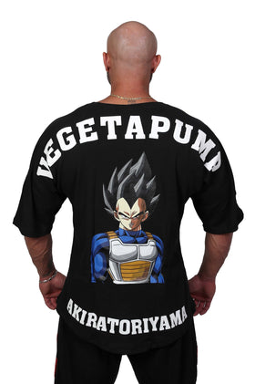 Oldschool Bodybuilding Switzerland Vegetapump Oversized Tee - Schwarz/Blau