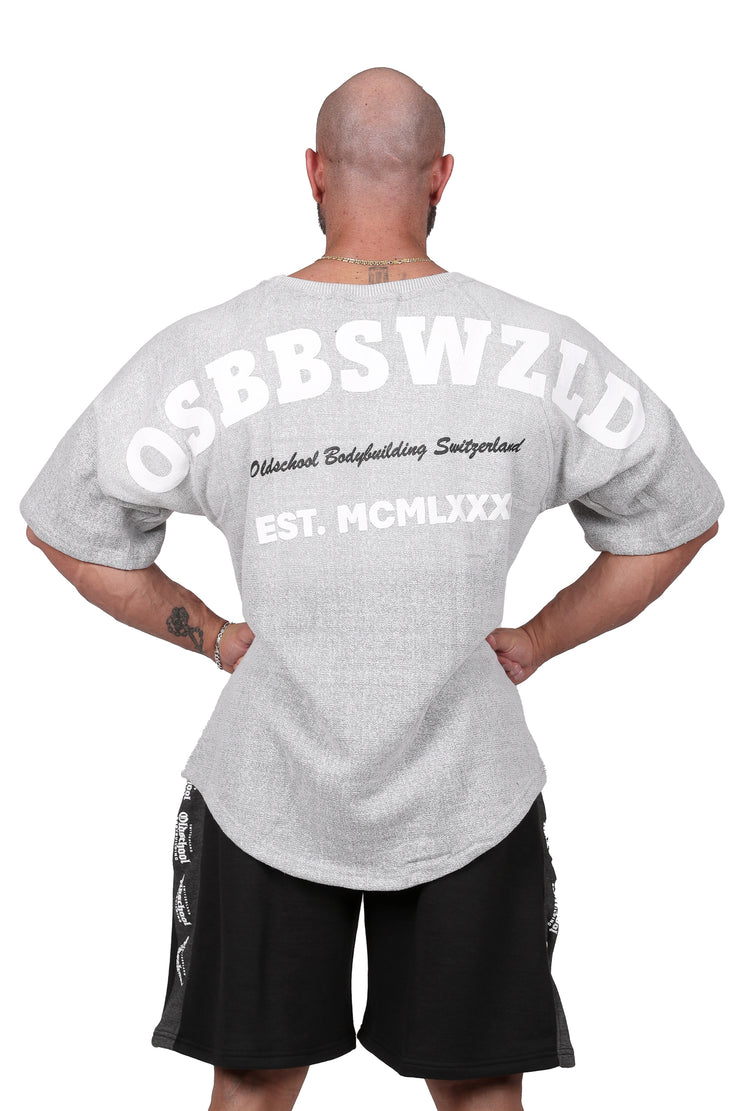 Oldschool Bodybuilding Switzerland Fanadix Oversize Tee - Grau/Weiss