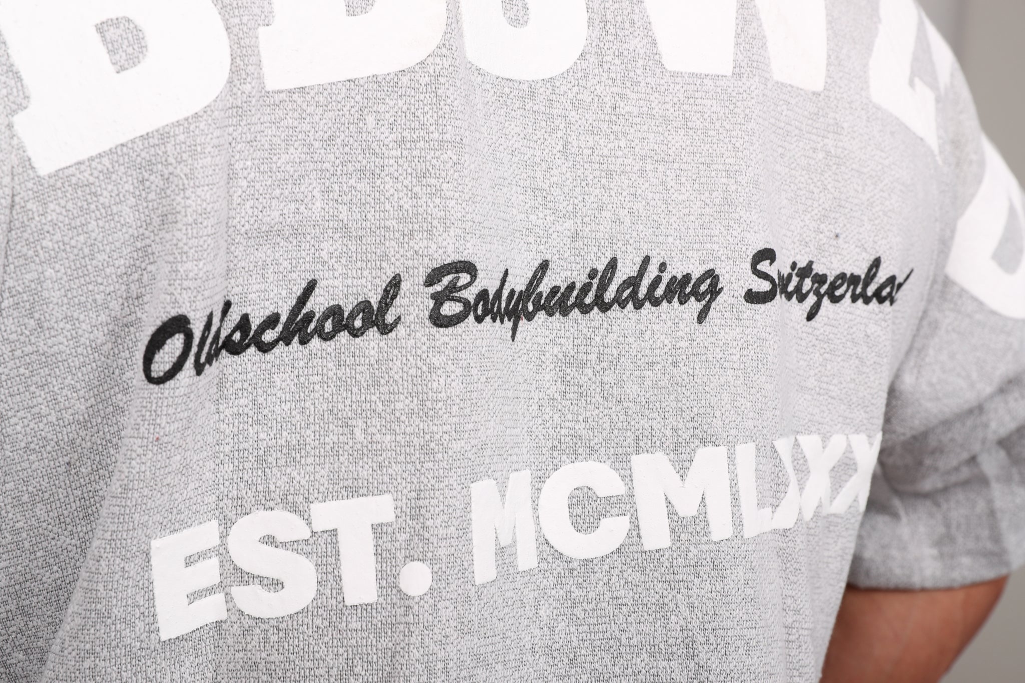 Oldschool Bodybuilding Switzerland Fanadix Oversize Tee - Grau/Weiss