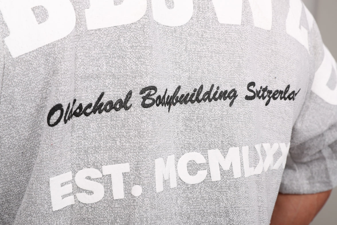 Oldschool Bodybuilding Switzerland Fanadix Oversize Tee - Grau/Weiss