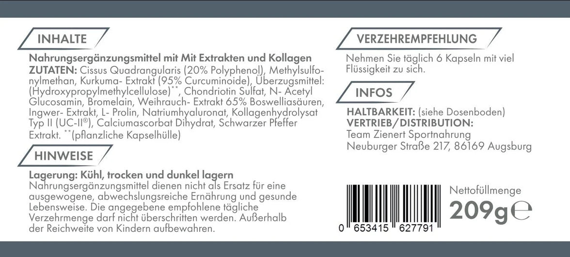 ZNT Nutrition Joint Support - 180 Kapseln
