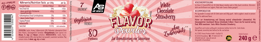 All Stars Flavor Powder White Chocolate Strawberry 240g