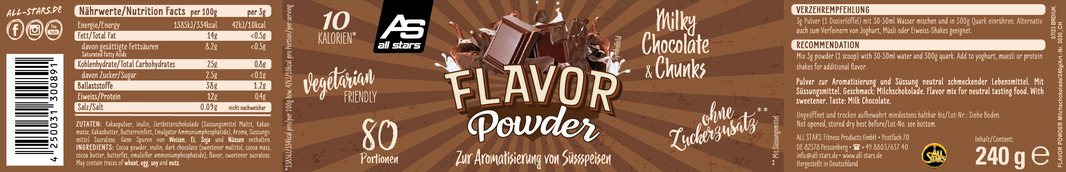 All Stars Flavor Powder Milky Chocolate & Chunks 240g