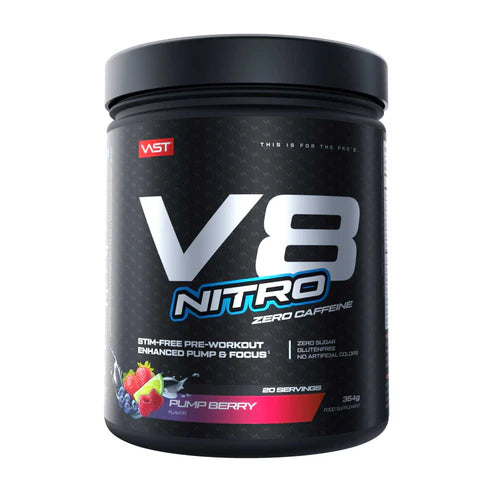 Vast V8 Nitro Zero Caffeine Pre-Workout 364g