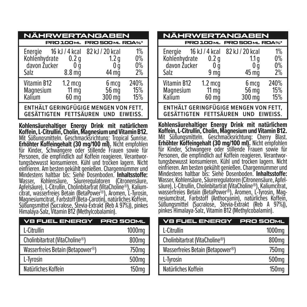 Vast V8 Fuel Energy Drink 500ml