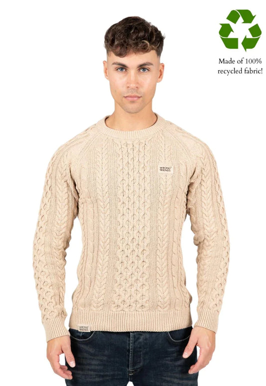 Wrong Friends Corby Zopfmusterpullover - Beige