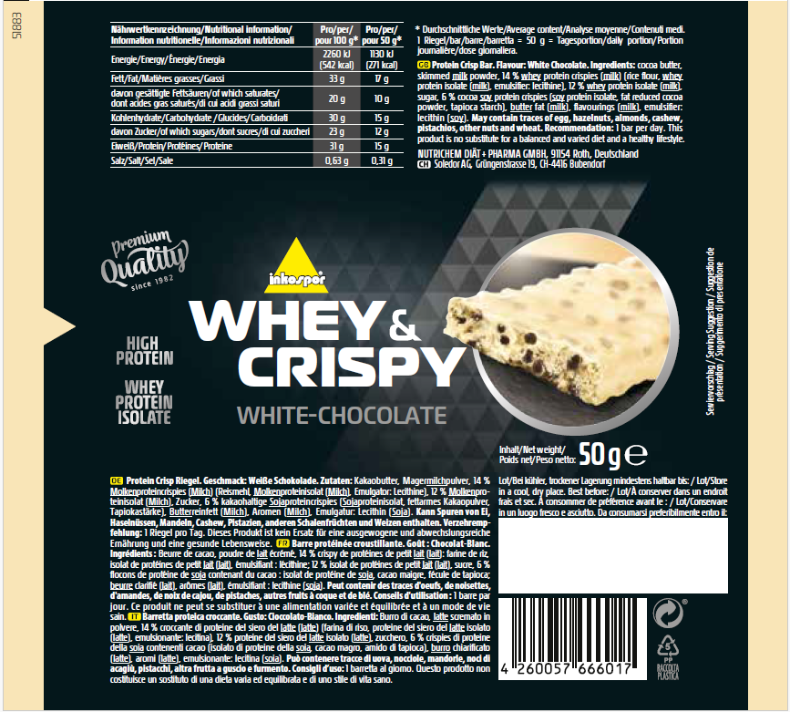 Inkospor Whey & Crispy White Chocolate