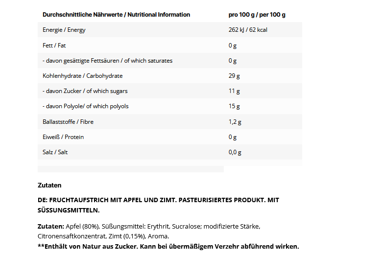 Inlead Fruit Spread - Apple Cinnamon