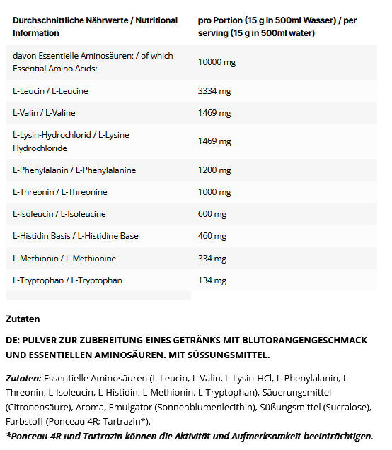 Inlead EAA Blood Orange - 500g