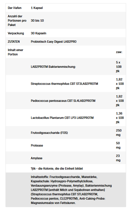 All Nutrition Probiotic Easy Digest Lab2pro - 30 Kapseln