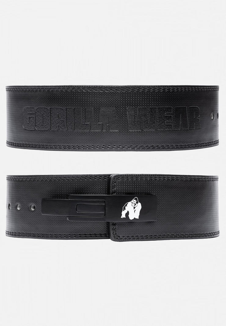Gorilla Wear 4 Inch Carbon Leather Lever Belt - Schwarz