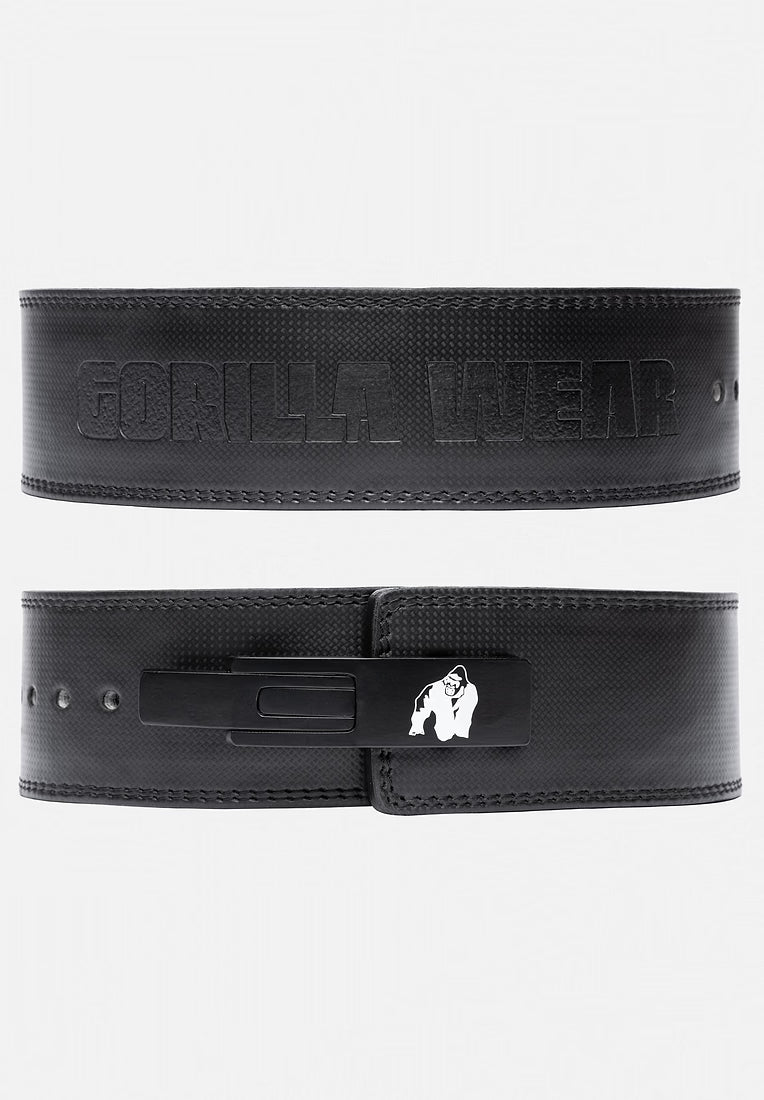 Gorilla Wear 4 Inch Carbon Leather Lever Belt - Schwarz