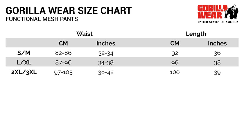 Gorilla Wear Functional Mesh Pants - Schwarz/Rot