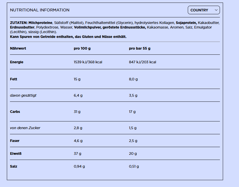 Barebells Protein Bar Peanut Butter