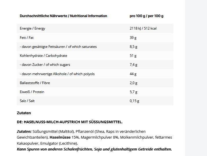 Inlead Spread Creamy Nuts & Milk