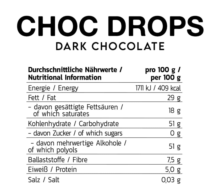 Inlead Choc Drops Dunkle Schokolade - 150g