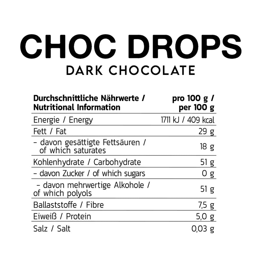 Inlead Choc Drops Dunkle Schokolade - 150g