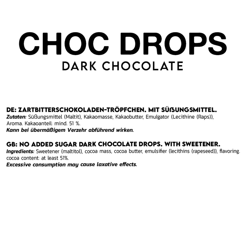 Inlead Choc Drops Dunkle Schokolade - 150g