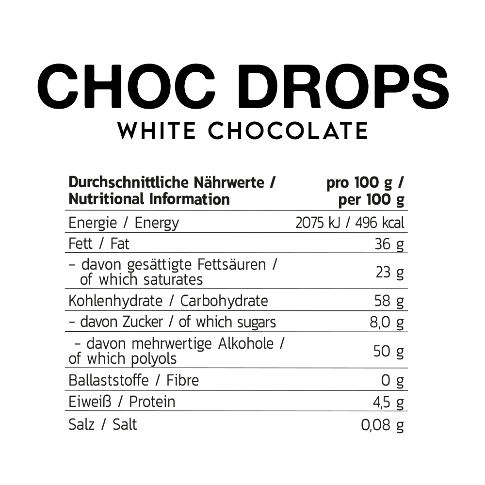 Inlead Choc Drops Weisse Schokolade - 150g (MHD:02.03.25)