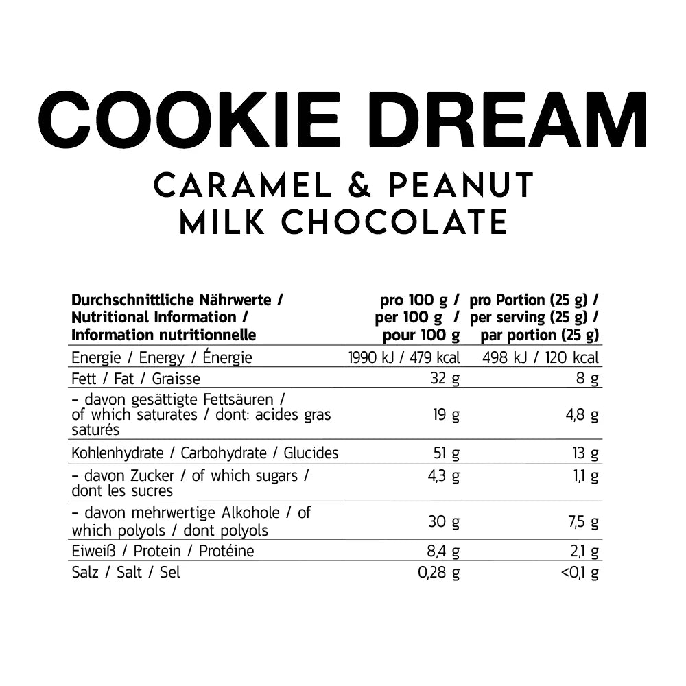 Inlead Cookie Dream Caramel & Peanut Milk Choc - 125 g
