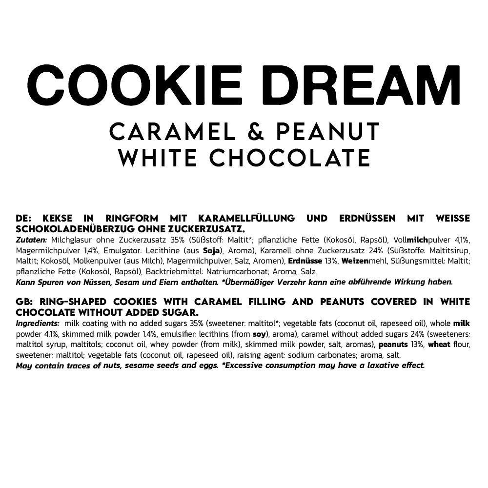 Inlead Cookie Dream Caramel & Peanut White Choc - 125 g