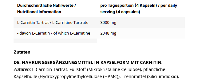 Inlead L-Carnitine Caps - 120 Kapseln