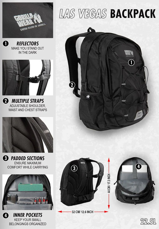 Gorilla Wear Las Vegas Backpack - Schwarz