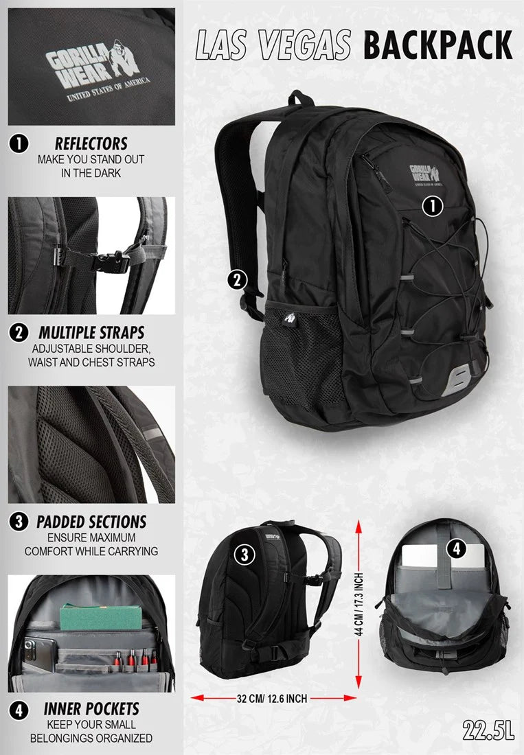 Gorilla Wear Las Vegas Backpack - Schwarz