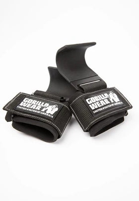 Gorilla Wear Weight Lifting Hooks - Schwarz/Weiss