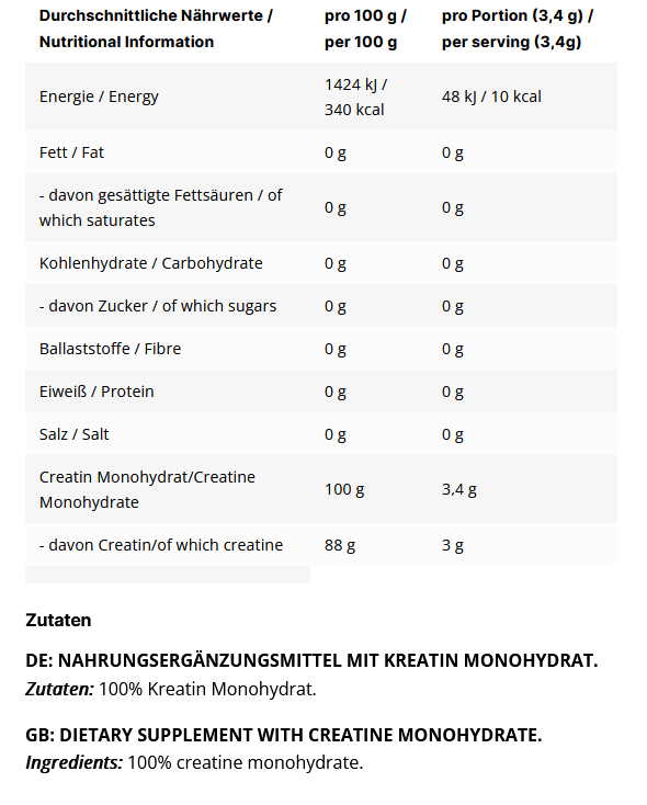 Inlead Creatine Monohydrate 500g