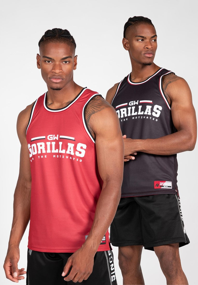 Gorilla Wear Keene Reversible Tank Top - Rot/Schwarz
