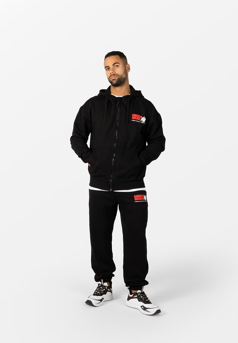 Gorilla Wear Classic Oversized Zipped Hoodie - Schwarz