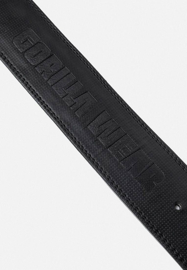 Gorilla Wear 4 Inch Carbon Leather Lever Belt - Schwarz