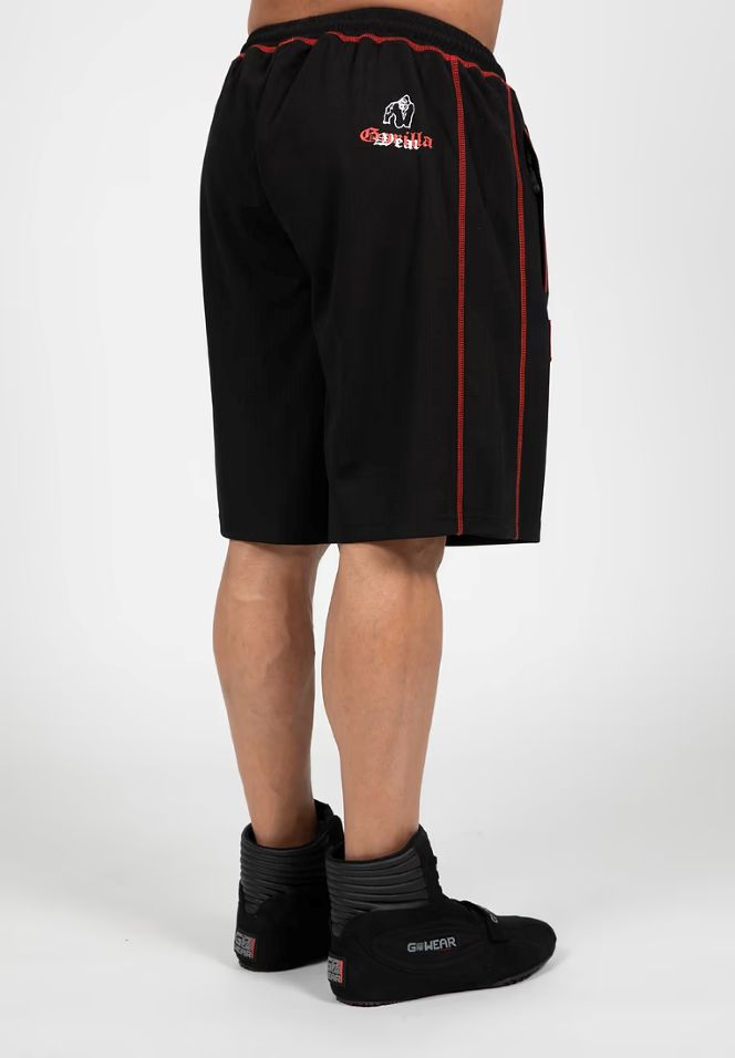 Gorilla Wear Marlow Mesh Shorts - Schwarz/Rot