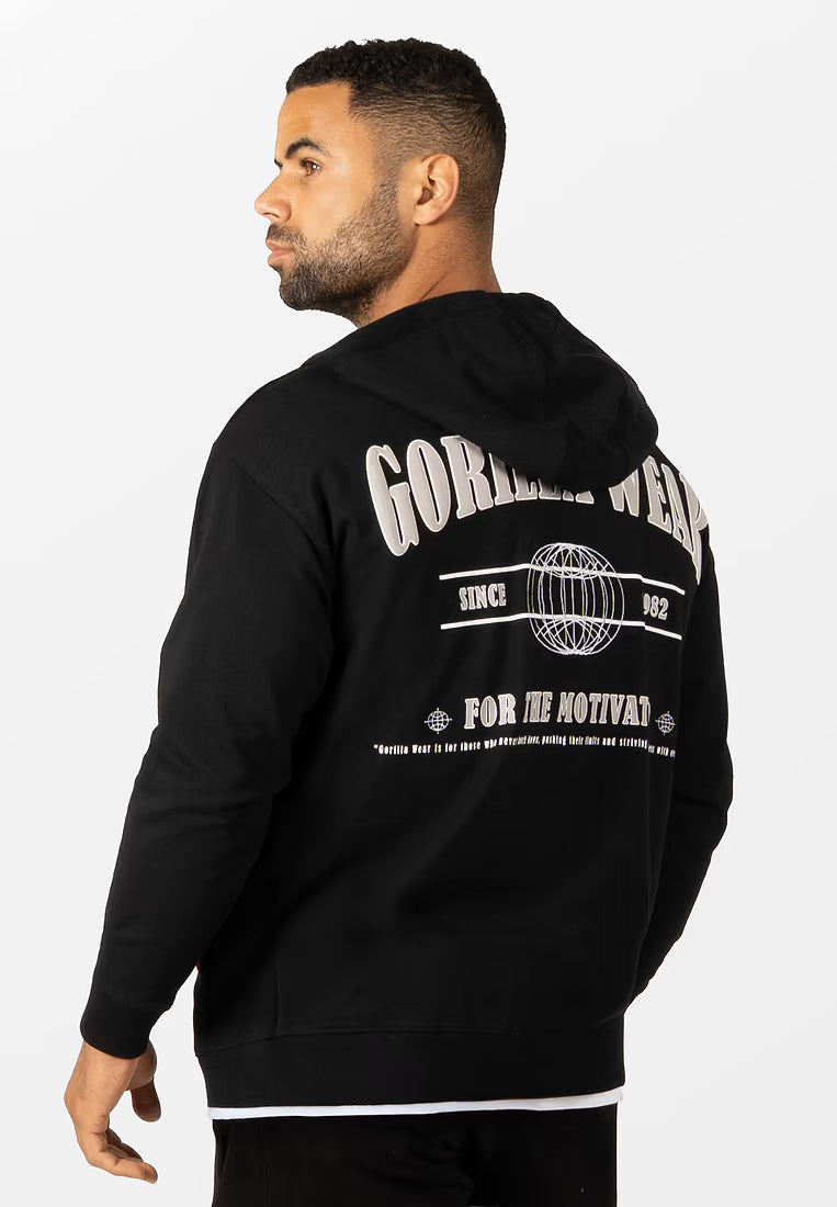 Gorilla Wear Scofield Zipped Hoodie - Schwarz