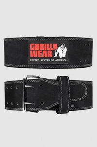 Gorilla Wear 4 Inch Leather Lifting Belt - Schwarz