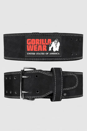 Gorilla Wear 4 Inch Leather Lifting Belt - Schwarz