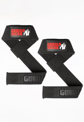 Gorilla Wear Padded Silicone Lifting Straps - Schwarz