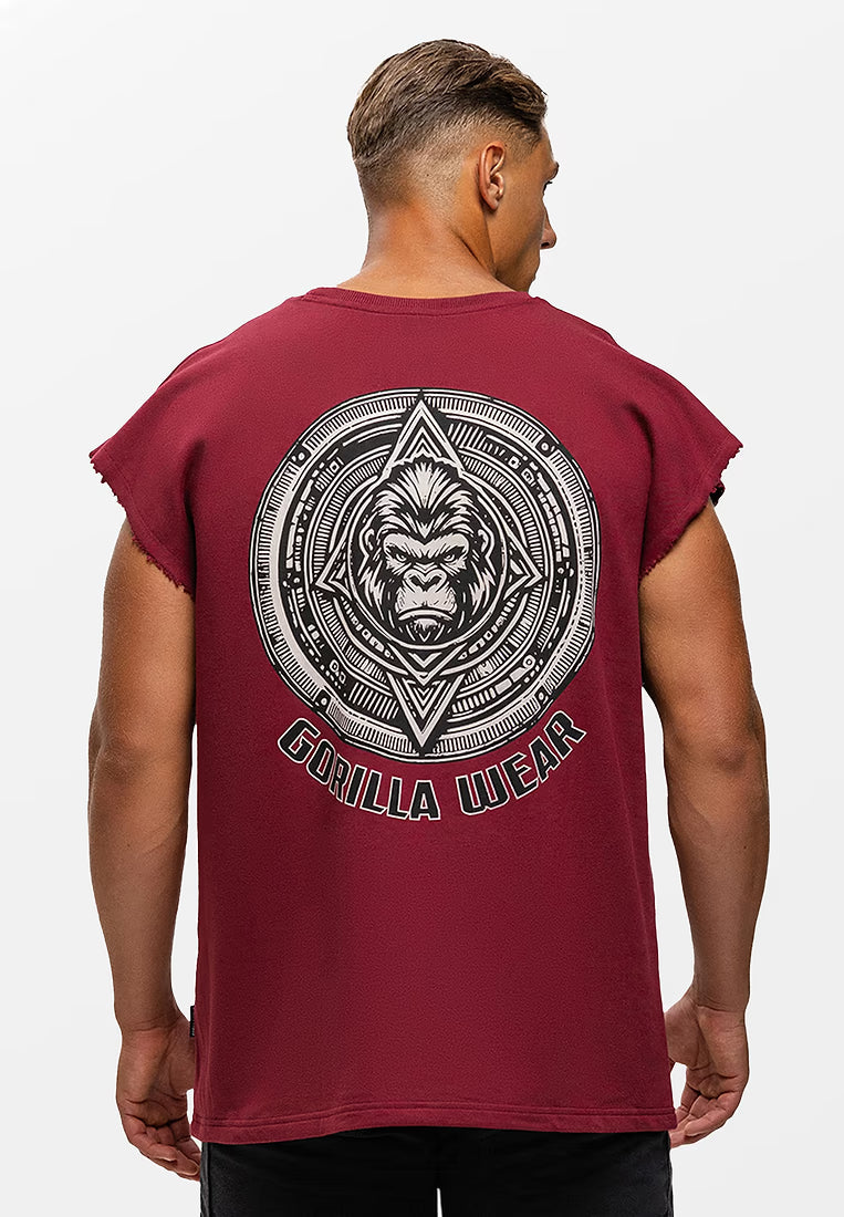 Gorilla Wear Bouse Cut Off Tank Top - Bordeaux